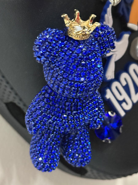 Blue Rhinestone Bear Shoe Charm