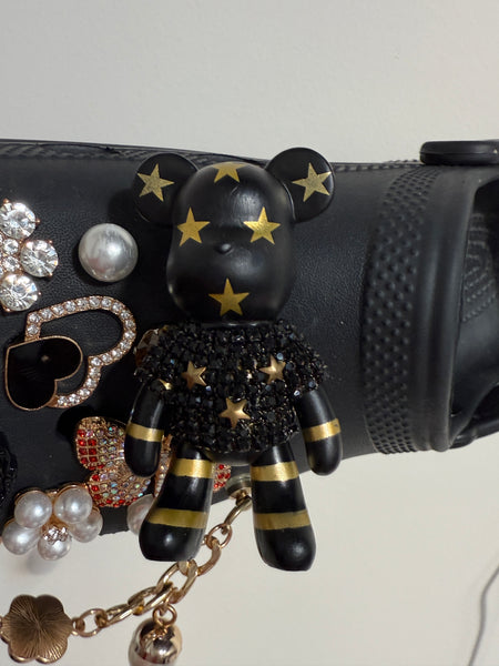 Large Teddy Bear (Black) Bitz Shoe Charm