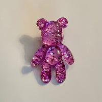 Purple Glitter Bear Bitz Shoe Charm