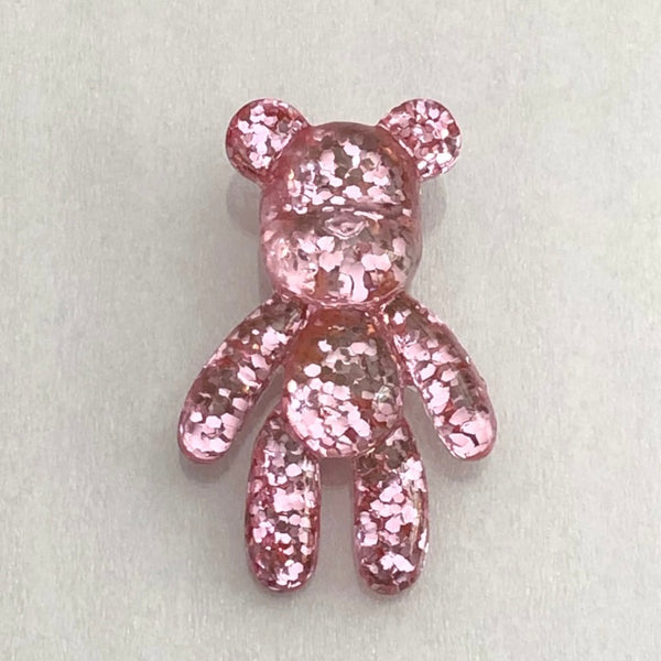 Pink Glitter Bear Bitz Shoe Charm